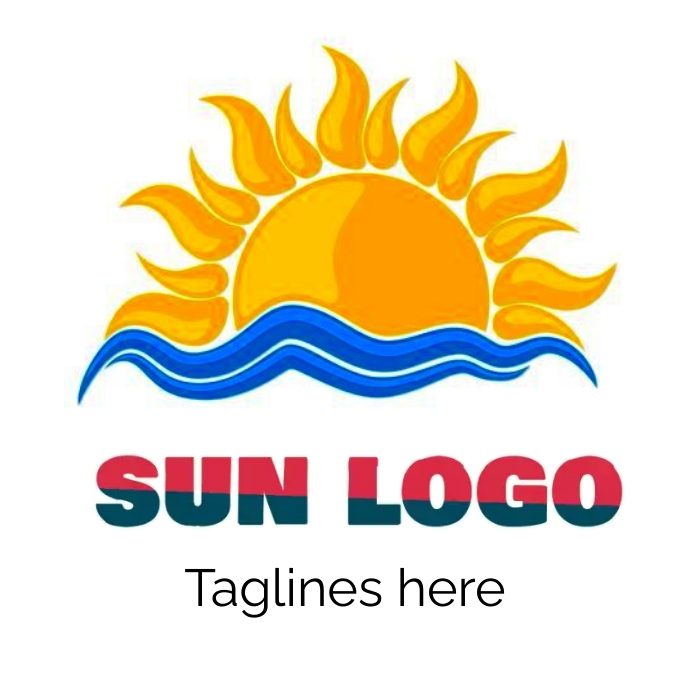 sun logo design |sun ☀ logo |sun wave logo Logotyp template